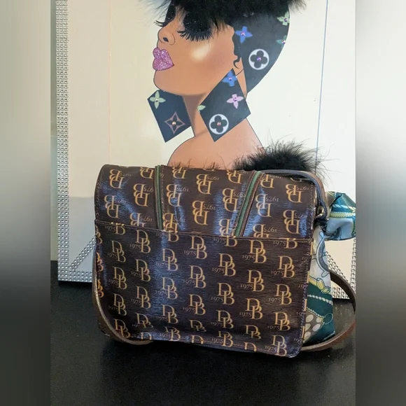 Dooney & Bourke Grace Signature DB Brown Crossbody Bag - Picture 6 of 17